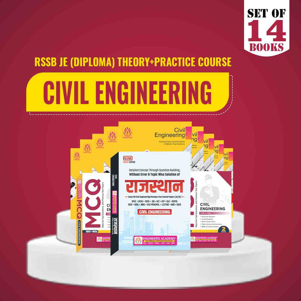 RSSB -JE Special Theory + Practice Combo Set of 14 Books For Civil Engineering (Diploma) Exam
